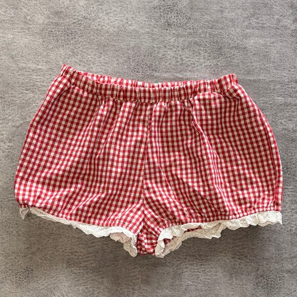 Fashion Nova Plaid Lace Mini Bloomer Shorts ' - Picture 1 of 6